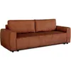 Image de Canapé convertible - 3 places - PHARELL - Tissu Velours côtelé Terracotta - Coffre - 231 x 84 x 91 cm