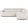 Image de Canapé d'angle Convertible Réversible - 4/5 Places - Kelio - Velours Côtelé Beige - 245 x 184 x 77/87cm
