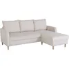 Image de CanapÃ© d'angle fixe - 3 places - CHIPY - Tissu Lincoln Perle - Pieds bois nature - 192 x 82 x 138 cm