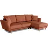 Image de CanapÃ© d'angle convertible rÃ©versible - 3 / 4 places - CLAUDIUS - Tissu Velours cÃ´telÃ© Terracotta - Coffre - 244 x 158 x 86 cm