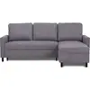 Image de Canapé D'angle Convertible - 4 Places - Aya - Tissu Gris - Coffre - 212 X 144 X 87 Cm