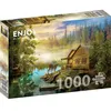 Image de Puzzle 1000 pièces Enjoy - Une cabane en rondins sur la rivière