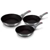Image de Set de 3 Poêles à Frire Induction 20-24-28cm Aluminium Antiadhésif Titane Berlinger Haus Moonlight Gris