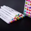 Image de Kit de 80 Feutres Marqueur Huile-alcool Double 1mm-6mm 80 Couleurs Graphique + Sac de Crayon pour la conception d'animation Blanc