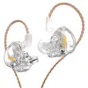 Image de Écouteurs SZSMART KZ EDX HIFI courbés couleur transparente (In ear - sensibilité 112db)