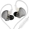 Image de Écouteurs SZSMART KZ EDC PRO HIFI courbés avec microphone gris (In ear - sensibilité 108db - Ligne de transmission argentée)