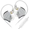 Image de Écouteurs SZSMART KZ ZSN PRO 2 HIFI courbés avec microphone argent (In ear - sensibilité 108db)