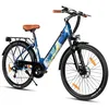 Image de VÃ©lo Ãlectrique Hiland 26 Pouces 250w, 7 Vitesses, Batterie 36v 10,4ah, Unisexe, Cadre En Acier, Freins Ã Disque, Vae Urbain Homme Femme, Bleu