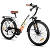 Image de VÃ©lo Ãlectrique Hiland 26 Pouces 250w, 7 Vitesses, Batterie 36v 7,8ah, Unisexe, Cadre En Acier, Freins Ã Disque, Vae Urbain Homme Femme, Blanc