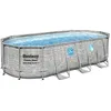 Image de Bestway Piscine hors sol ovale Power Steel SwimVista effet pierre grise - 549 x 274 x 122 cm
