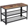 Image de Nancy's Shoe Rack - Storage Rack - 3 Lows - Industrial - Rustic Brown - 73 X 30 X 45 Cm