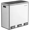 Image de Poubelle de Recyclage SONGMICS 3 x 18L, 3 Compartiments gris LTB54NL