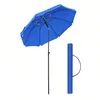 Image de Songmics Parasol De 160 Cm, Protection Solaire Upf 50+, Hauteur Réglable, Avec Sac De Transport, Sans Base, Bleu