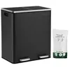 Image de Double Poubelle SONGMICS 2 x 30 L Noir LTB60BK