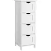 Image de VASAGLE LHC40W Meuble de Salle de Bain avec 4 Tiroirs, Commode, 30 x 30 x 82 cm pour Salon, Cuisine et Couloir, Gain de Place Blanc