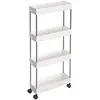 Image de Chariot de rangement coulissant à 4 niveaux SONGMICS 40 x 13 x 86 cm, Blanc KSC08WT