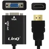 Image de Câble vidéo et audio hdmi mâle vers vga femelle et câble jack 3. 5 mm linq noir
