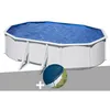 Image de Kit piscine acier blanc GrÃ© Atlantis ovale 5,27 x 3,27 x 1,32 m + BÃ¢che hiver