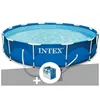Image de Kit piscine tubulaire Intex Metal Frame ronde 3,66 x 0,76 m + BÃ¢che Ã  bulles