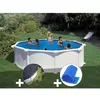 Image de Kit piscine acier blanc GrÃ© Atlantis ronde 4,80 x 1,32 m + BÃ¢che hiver + BÃ¢che Ã  bulles