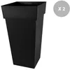 Image de Lot De 2 Pots De Fleur Carré Toscane 43 X H.80 Cm - Anthracite