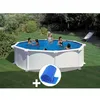 Image de Kit piscine acier blanc GrÃ© Atlantis ronde 4,80 x 1,32 m + BÃ¢che Ã  bulles