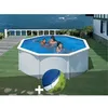 Image de Kit piscine acier blanc GrÃ© Fidji ronde 3,70 x 1,22 m + BÃ¢che hiver