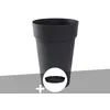 Image de Pot De Fleur Rond Toscane Ã 46 X H.65 Cm Anthracite + Soucoupe - Eda