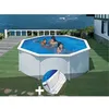 Image de Kit piscine acier blanc GrÃ© Fidji ronde 3,70 x 1,22 m + Tapis de sol