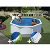 Image de Kit piscine acier blanc GrÃ© Fidji ronde 3,20 x 1,22 m + BÃ¢che hiver + Tapis de sol