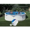 Image de Kit piscine acier blanc GrÃ© Fidji ronde 4,80 x 1,22 m + Tapis de sol