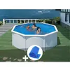 Image de Kit piscine acier blanc GrÃ© Fidji ronde 3,70 x 1,22 m + BÃ¢che Ã  bulles