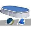 Image de Kit piscine acier blanc GrÃ© Atlantis ovale 10,20 x 5,75 x 1,32 m + BÃ¢che hiver + BÃ¢che Ã  bulles