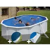 Image de Kit piscine acier blanc GrÃ© Bora Bora ovale 5,27 x 3,27 x 1,22 m + BÃ¢che hiver + Tapis de sol