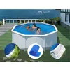 Image de Kit piscine acier blanc GrÃ© Fidji ronde 3,70 x 1,22 m + BÃ¢che hiver + BÃ¢che Ã  bulles + Tapis de sol