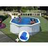 Image de Kit piscine acier blanc GrÃ© Fidji ronde 3,20 x 1,22 m + BÃ¢che Ã  bulles