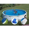 Image de Kit piscine acier blanc GrÃ© Fidji ronde 5,70 x 1,22 m + BÃ¢che hiver + BÃ¢che Ã  bulles + Tapis de sol