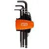 Image de Bahco JEU DE TOURN. D'ANGLE, 9 PCS, 6 PANS, TÃTE SPHÃRIQUE, BRUNIS, LONGS - BE-9678