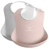 Image de Lot De 2 Bavoirs RÃ©cupÃ©rateur Gris Pastel Et Rose Pastel - BabybjÃ¶rn