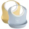 Image de BabyBjörn 2 Mini Bavoirs - Jaune Pastel/Bleu Pastel