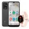 Image de DORO 8100 - 4G smartphone - RAM 2 Go / Mémoire interne 32 Go - microSD slot - 6.1" - 1560 x 720 pixels - 3 x caméras arrière 13 MP, 2 MP, 2 MP - front camera 5 MP - avec Montre Doro rose - gris