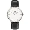 Image de Montre - DANIEL WELLINGTON - Sheffield - Acier inoxydable - Cuir noir - 40mm diamètre