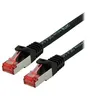 Image de Roline - Cordon de raccordement - RJ-45 (M) pour RJ-45 (M) - 30 cm - SFTP, PiMF - CAT 6 - sans halogène, moulé, bloqué - noir