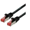 Image de Roline - Cordon de raccordement - RJ-45 (M) pour RJ-45 (M) - 50 cm - SFTP, PiMF - CAT 6 - sans halogène, moulé, bloqué - noir