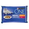 Image de 4x85g Adulte poulet, boeuf Purina One - pâtée pour chat
