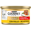 Image de 24x85g Gourmet Gold Coeur fondant poulet nourriture humide pour chat