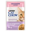 Image de PURINA Cat Chow 26 x 85 g pour chat - Sensitive saumon, courgettes