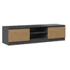 Image de TIVOLI - Meuble TV style moderne - 140x40x36cm - 2 niches + 2 portes - Rangement matÃ©riel tÃ©lÃ©/audio - Gris&ChÃªne