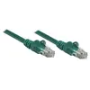 Image de Intellinet Network Patch Cable Cat5e 0.5m Green CCA U/UTP PVC RJ45 Gold Plated Contacts Snagless Booted Lifetime Warranty Polybag - Cordon de raccordement - RJ-45 (M) pour RJ-45 (M) - 45 cm - UTP - CAT 5e - démarré sans crochet - vert