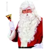 Image de Perruque pere noel luxe naturel + moustache + barbe + cache sourcils